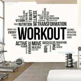 Autocollant Mural Haltère Fitness - Décor Gym Vinyle, Effet 3D Brillant, Personnalisable, Pour Toutes Les Pièces