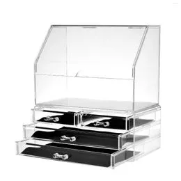  Joyero de cristal para joyas, soporte organizador de pendientes  con 3 cajones verticales, collar, anillo, caja de almacenamiento, estante :  Ropa, Zapatos y Joyería