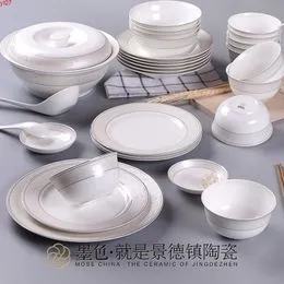  Homes & Gardens - Juego de vajilla de cerámica de 70 piezas,  juego de vajilla de porcelana de hueso, platos dorados de lujo para 10,  incluye cuencos, platos, platillos, olla 