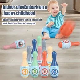 Juego De Bolos De Mesa Para Niños 8-12 Años, Set Portátil Con 10 Bolos Y 4 Bolas, Ideal Para Familias
