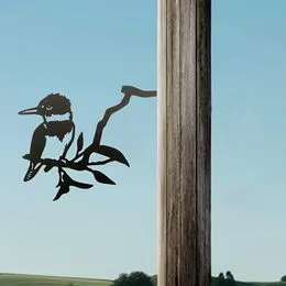 Estaca Decorativa De Jardín Con Pájaro Azul Y Paraguas – Acrílico 2D, Resistente A La Intemperie, Ideal Para Macetas Y Césped