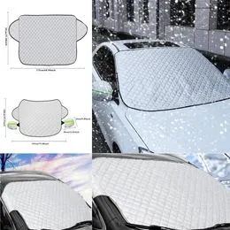 Couverture Pare-brise 4 Couches 150x100 Cm - Protection Contre Givre, Neige, Soleil, Poussière, Compatible Plupart Véhicules