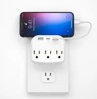 Bouchon FR - 3USB 1 Type C - extension de prise murale avec 2 prises de  courant, 3 Ports USB, 1Type C 5V 2,4