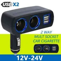 Cordon d'alimentation 5V USB C Mâle à 12V Allume-Cigare Prise Femelle,12V /  24V Mini Dual USB Voiture Charge Rapide du Chargeur, pour Enregistreur de