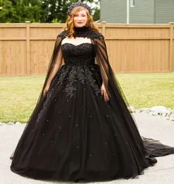 Robe Médiévale Avec Capuche Noire - Style Vintage Mariée, Costume Fantasy Gothique