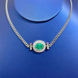Collier Pendentif Léopard En Argent Sterling Avec Pierre Verte émeraude - B359, Neuf