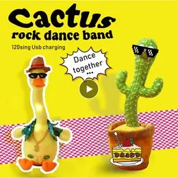 Dancing Cactus - TikTok - Jouets interactifs - Animaux en peluche