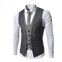 Traje negro sales chaleco gris