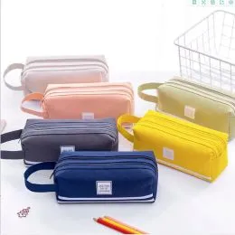 SURBEAV Estuche Para Lápices, Para Oficina, Universidad, Escuela, Bolsa De Almacenamiento, Organizador De Maquillaje, Bolsa De Cosméticos, Bonito Estuche Estético Para Niñas Y Niños (azul