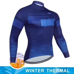 Kit Cyclisme Hiver Homme Manches Longues + Cuissard 20D Gel - Tenue Thermique Respirante MTB Route Vélo - Tailles S-3XL