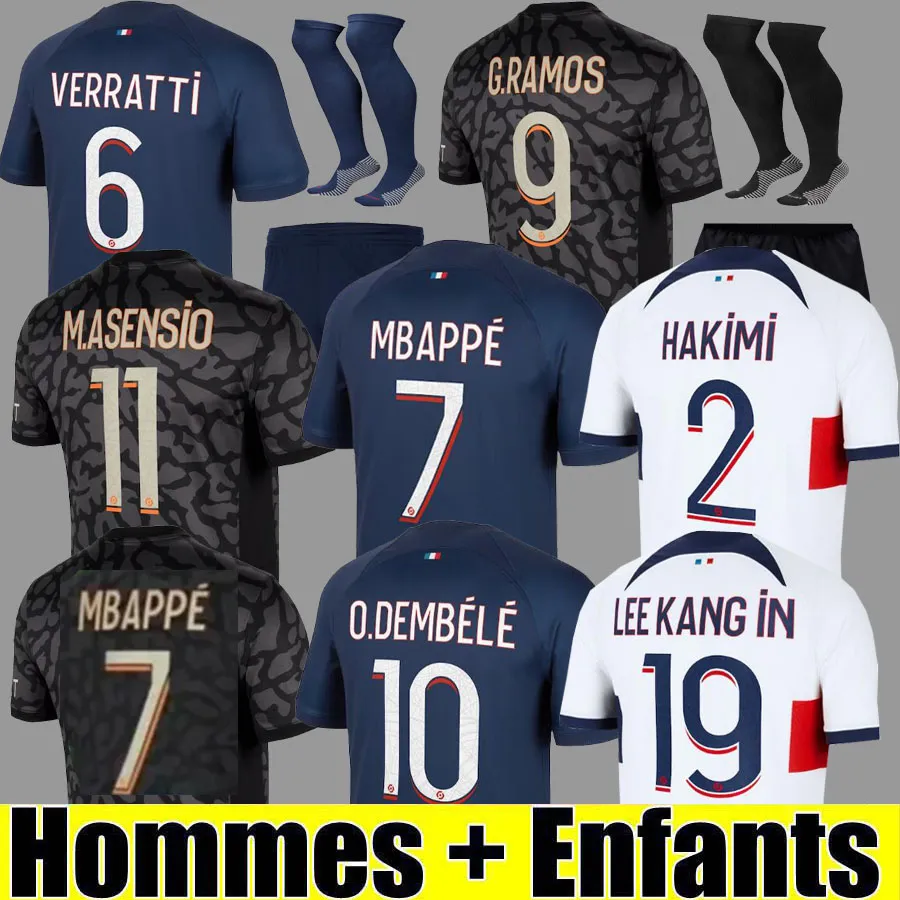 Maillot Mbappe, t-shirt N ° 7 Maillot de Football Maison Set Enfants Jeunes  t-shirt Maillots de Football avec des Chaussettes 