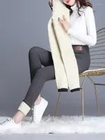 CRZ-Leggings térmicos forrados de lana para mujer, pantalones de YOGA de  cintura alta, ajustados, para