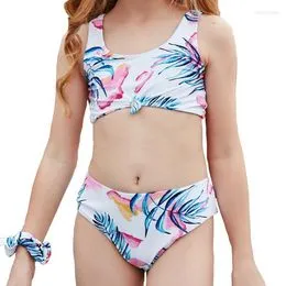 Bébé Filles Maillot De Bain Une Pièce À Carreaux Maillots De Bain Plage  Bikini Léopard Volants Maillot De Bain Tenues Pour 2-14 Ans, L 