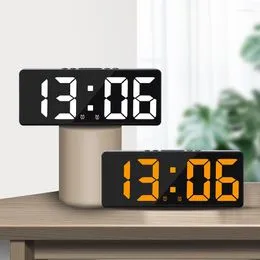 Reloj despertador de radio digital, reloj multifunción con marco de bambú,  reloj despertador electrónico, radio FM, fecha, temperatura, hora de