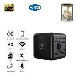 X6d Sans Fil Mini Moniteur Caméra 1080p Webcam de Surveillance Avec  Détection de Mouvement