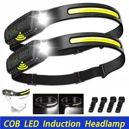 Lampe Frontale LED COB Super Lumineuse, Rechargeable USB Et étanche