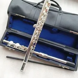 Flûte Traversière C 16 Trous Argent - Instrument Musique Avec Sac De Rangement