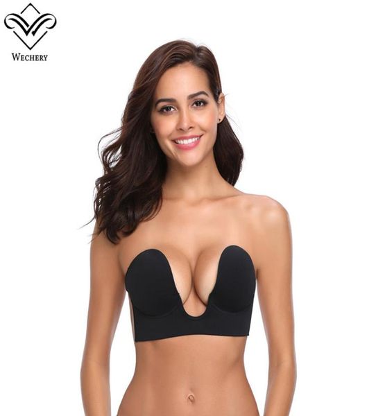 WECHERY PNUCHA U SEXY INVISIBLE ADHESIVO sujetador brassiere sujetador sin tirantes Brastte up bras sexy para la fiesta de bodas de bikini9595654