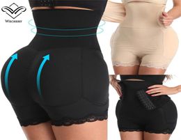 Wechery vrouwen grote kont sexy shapewear 4 pads nep kont taille slank riem controle slipje platte buik ondergoed body shaper y2007106306917