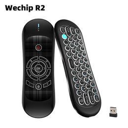 Wechip R2 télécommande 2.4G sans fil voix Air souris IR apprentissage Intaertia détection intelligente télécommande Keyboad