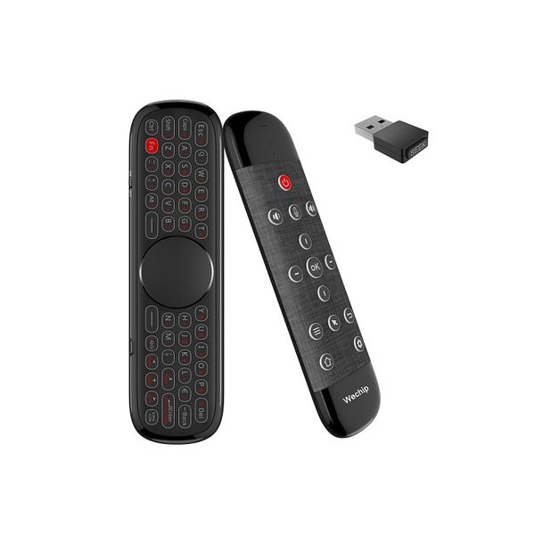 Wechip W2 Pro Air Mouse micrófono de Control remoto por voz W1/W2/R2 2,4G Mini giroscopio de teclado inalámbrico para Android TVBox Mini PC