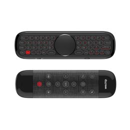 Wechip W2 Pro clavier sans fil 2.4G 3-en-1 fonction Air souris IR apprentissage Microphone Gyroscope pavé tactile clavier pour Smart TV