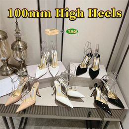 Mariage 100 mm sandales à talons de haut pompes chaussures habillées pour femmes seada talons en daim blanc noir talons beige talon