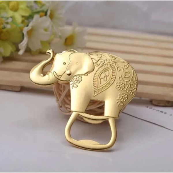 Mariage et cadeau chanceux Gold Favors Golden Elephant Wine Bottle Overner en gros C0617X02 EN