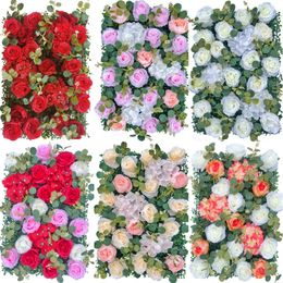 Arche de mariage Fleurs Rangée Chemin de table Centres de table 40x60cm Arrangements de fleurs roses en soie Décor
