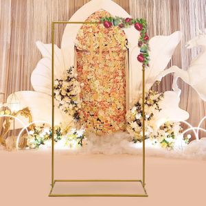 Wedding Arch Metal achtergrondstandaard Flower Stand For Wedding Birthday Party Garden Decoratie goud 240322