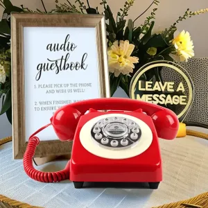 Bruiloft Audio Gastenboek Telefoon Bericht Stem Bruiloft Telefoon Record Audio Gastenboek Vintage Antieke Telefoon Cadeau Teken Licht