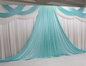 Bruiloft achtergronden met swags witte ijs zijden tiffanly gordijnen elegante achtergrond gordijn bruiloft rekwisieten feestdecoratie 2010ft2939345