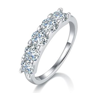Trouwring voor vrouwen, 2ct- 5pc Moissanite Wedding Ring, D Color VVS1 Simulated Diamond 925 Sterling Silver Eternity Ring
