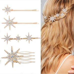 Mariage Barrettes strass de cheveux Clippeur Bridal Barrets Poby Peigne épingle Hair Pin Bride Hair Accessoires