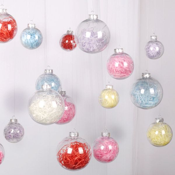 Adorno de boda, decoración de bolas de Navidad, adornos navideños transparentes de 3 