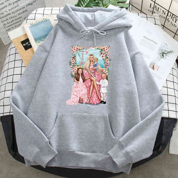 Boda Hermosa Chica Y Bebés Sudadera Con Capucha Impresa O Cuello De Los Hombres Sudaderas Con Capucha Divertidas Punk Sudadera Divertida Gráfico De Dibujos Animados Hombres Streetwear H1227