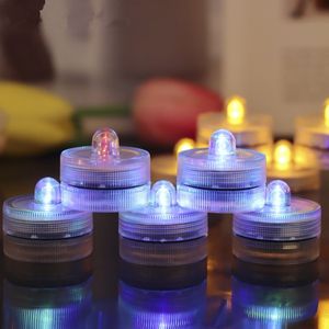 Bruiloft Verjaardagsfeestje Gift Decor Kleurrijke Waterdichte LED Dompelbare Kaarsen Theelicht Lamp Fish Tank Vaas Verlichting 24 Stks