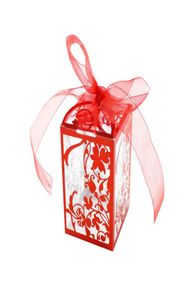 Wedding Bithday Party Clear PVC Gift Box met lintgedrukte traktaties Zoet snoep Apple Macaron Cake Square Boxes Kerstcadeau FA8132154