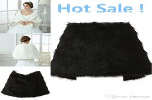 Boléro de mariage veste blanc noir enveloppes de mariée élégant Boléros haussements d'épaules en fausse fourrure régulière étole Capes châle avec Peals2755692