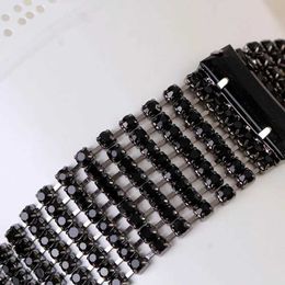 Bracelets de mariage Brand Designer New Hot Sell Charming Bride Wedding Crystal Jewelry Shiny Ringestone Wide Bracelet Fomen Women 2016 Wholesale B024