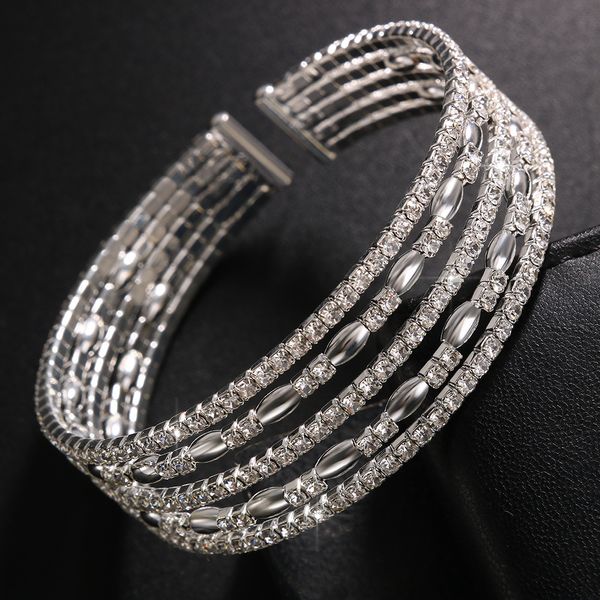 Bracelets de mariage INS nouveau bracelet multicouche de diamants mode transfrontalière brillant perceuse à eau bracelet ouverture bijoux bracelet femme