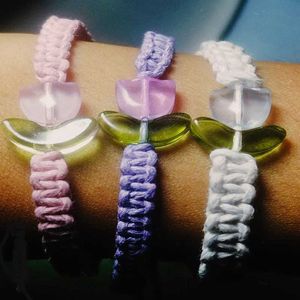 Bracelets de mariage Bracelet de tulipes coréens pour femmes charme de mode Fleur Fleur à la main bracelets bracelets bracelets