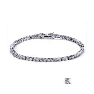 Bracelets de mariage M CZ Diamond Bangle Bijoux classiques Hip Hop Bracelet 18 carats Or blanc Remplissez trois couleurs Party Haute Qualité Femmes Me Dhlqa