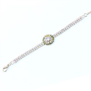 Wedding armbanden potentieel Nieuwe kristal ronde armbandcirkel Rhinestone Grab -kettingarmband in enkele rij