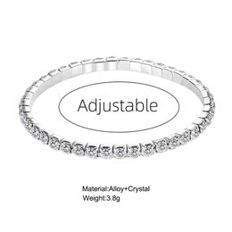 Bracelets de mariage Bracelet élastique à une rangée Crystal CZ Bride Pulseira Sparkling Bangle for Women Jewelry Best Friend Wedding Gift Lady Pulser