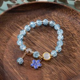 Bracelets de mariage bracelet de fleur de lune douce pour femmes colorean coloré en cristal perle élastique bracelets girl fête des bijoux de mariage