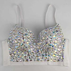 Mariage Bralette Vest AB Rinestone Perles faites à la main Bralet Corselets Soutien-gorge bustier femme Cropped Top Wedding Bralette Vest 210714