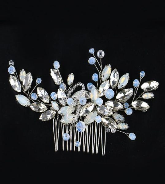 Mariage Demoiselle D'honneur Peignes Diadèmes Argent À La Main Strass Perle Bandeaux De Luxe Accessoires De Cheveux Casque Diadème Or Jew6182232