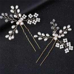 Wedding Bruids Hair Comb Clip Crystal Rhinestone Flower Faux Pearl Hairspin Coole Jewelry Clips Barrettes