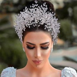 Casamento nupcial bandana cristal strass coroa tiara luxo acessórios para o cabelo prata moda feminina hairband bling party226l